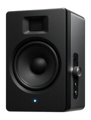Obraz premium Nearfield studio monitor with a front LED indicator and side-mounted control panel
