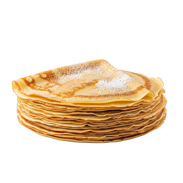 Pile de cr&ecirc;pes avec sucre en poudre