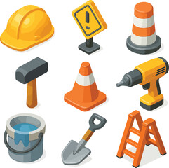set of construction icons