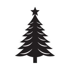 Obraz premium Christmas Tree Silhouette Vector Icon
