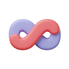 A colorful infinity symbol with intertwined purple and red loops representing an endless connection.