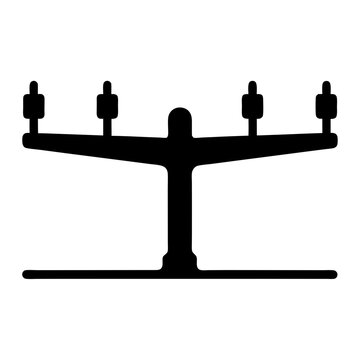 Black and white silhouette of an instrument landing system for airplanes
