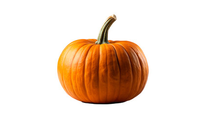 Fototapeta premium A vibrant orange pumpkin, a classic symbol of autumn and harvest, isolated on a clean transparent background, perfect for seasonal decorations and festive celebrations