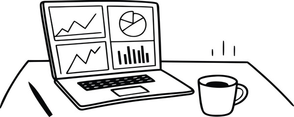 "Data Delight: Coffee Fuels the Numbers Game!"
