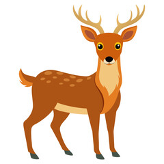 Fototapeta premium Cartoon deer with antlers and spots