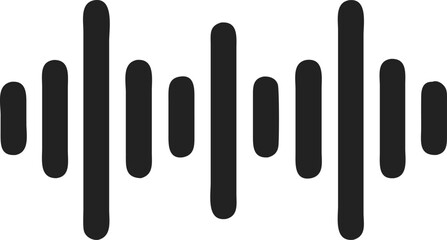 Simple Black Sound Wave Icon Graphic Design Element for Audio Music Technology