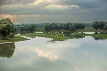 Obraz premium Beautiful landscape with beautiful rural nature during summer in the Republic of Moldova.