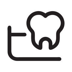 Tooth Care Line Art Icon