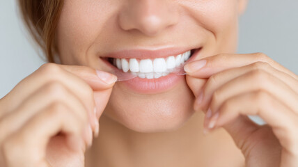 Fototapeta premium close up of female teeth