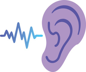 Abstract Illustration of an Ear Listening to Sound Waves