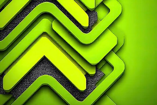 Abstract, vibrant lime green and yellow geometric shapes interlock in a repeating pattern, set against a dark gray textured background