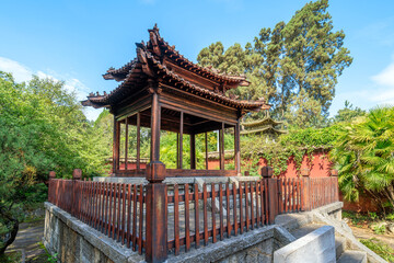 The Golden Hall is a national key cultural relic protection unit, which is a copper ancient building. Kunming, China.