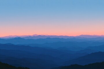 Obraz premium Sunrise over layered mountain ranges