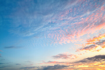 Sunset sunrise clouds and orange sky