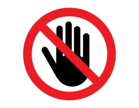  sign no hand vector design template icon