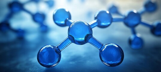 Mesmerizing Luminous Blue Molecular Structure with Connected Nodes and Energetic Pathways in Science