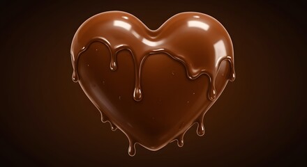 Obraz premium Chocolate Heart with Dripping Sauce