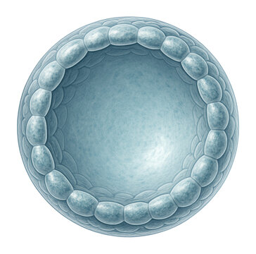 Blastula stage embryo with hollow spherical shape and single layer of cells