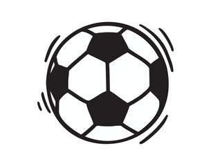 Obraz premium soccer ball doodle hand drawn icon. Outline drawing soccer ball line clipart symbol