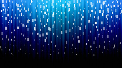 Abstract digital background with cascading glowing blue and white patterns