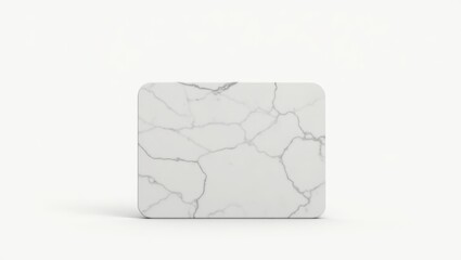 Rectangular slab of white marble with intricate veining.