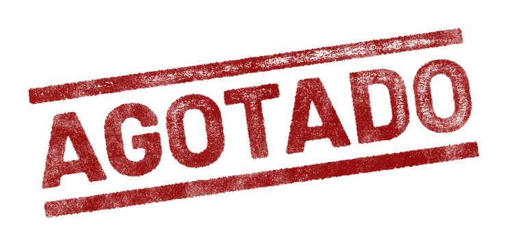 Red rubber stamp with Spanish text &lsquo;Agotado&rsquo; (Sold Out) isolated on transparent background