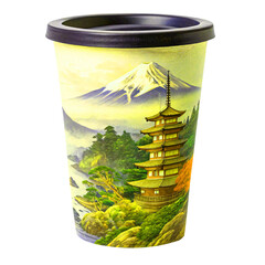 Authentic Japanese Coffee in Traditional Cup – PNG Isolated on Transparent Background