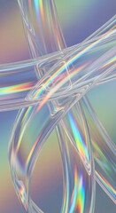 Abstract Holographic Glass Tubes with Rainbow Light Reflection