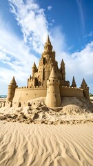 Massive sandcastle, majestic structure