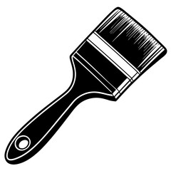 Black and white paint brush illustration.