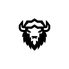 Obraz premium Intense Bison Face Logo Art