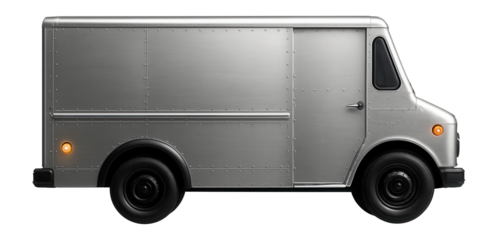All-metal van with riveted body panels and circular side indicators