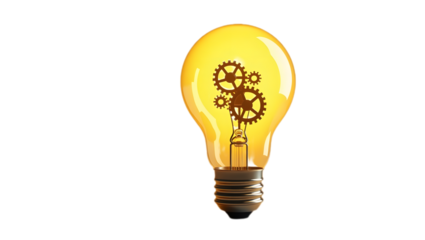 Bright yellow bulb illustration – clear isolated PNG no background
