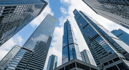 Fototapeta premium Skyscraper Zenith: Urban Majesty Against the Sky