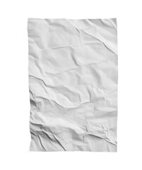 PNG white wrinkled paper ball. Crumpled trash object, torn tissue, aged document sheet isolated on transparent background for design or texture use