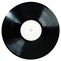 Obraz premium Black vinyl record with white center disk.