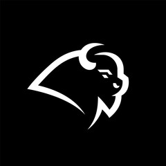 Vintage Style Bison Head Icon