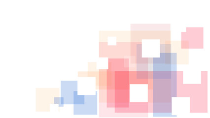 Vector colors blend abstract square shapes behind plain white background. Elegant geometric background with copy space template design for business, presentation