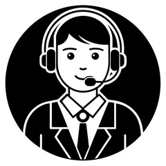 Professional Customer Service Representative Icon.