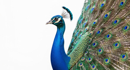 Fototapeta premium peacock with feathers out