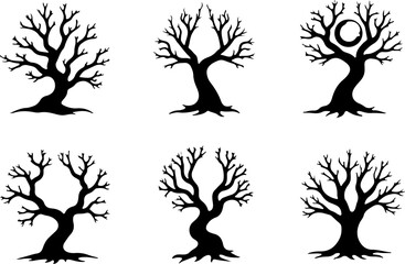 Collection of Bare Tree Silhouettes" bundle