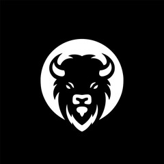 Graphic Bison Head Logo Art
