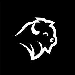 Iconic Black White Bison Badge