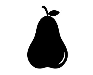 silhouette of a pear, vector illustration, icon isolated on a white background

