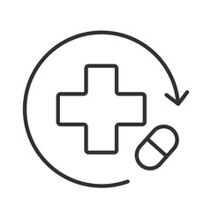 Healing, icon in line design. Healing, recovery, health, treatment, wellness, care, therapy on white background vector. Healing, editable stroke icon