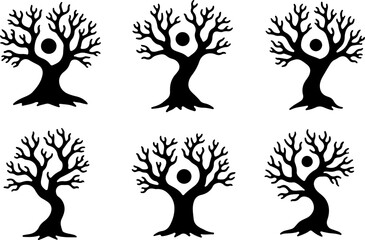 Collection of Bare Tree Silhouettes"