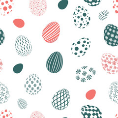 Beautiful easter eggs decoration pattern with a variety of designs and colors
