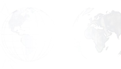 Two faint, light gray, world maps
