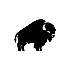 Bold Brush Bison Logo Vector