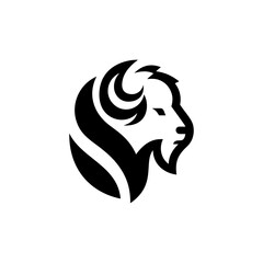 Clean Inked Bison Head Design